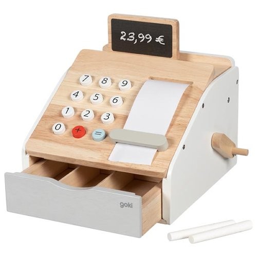 Wooden shop cash register toy - cash,