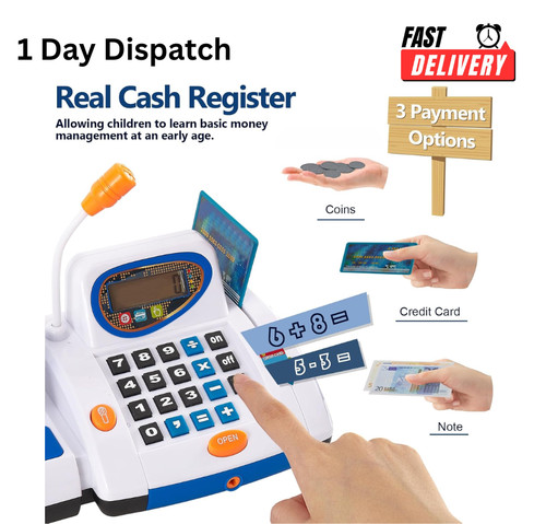 Kids cash register toy - toy, scanner