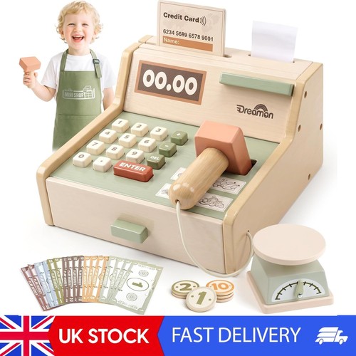Wooden till toys - kids, cash